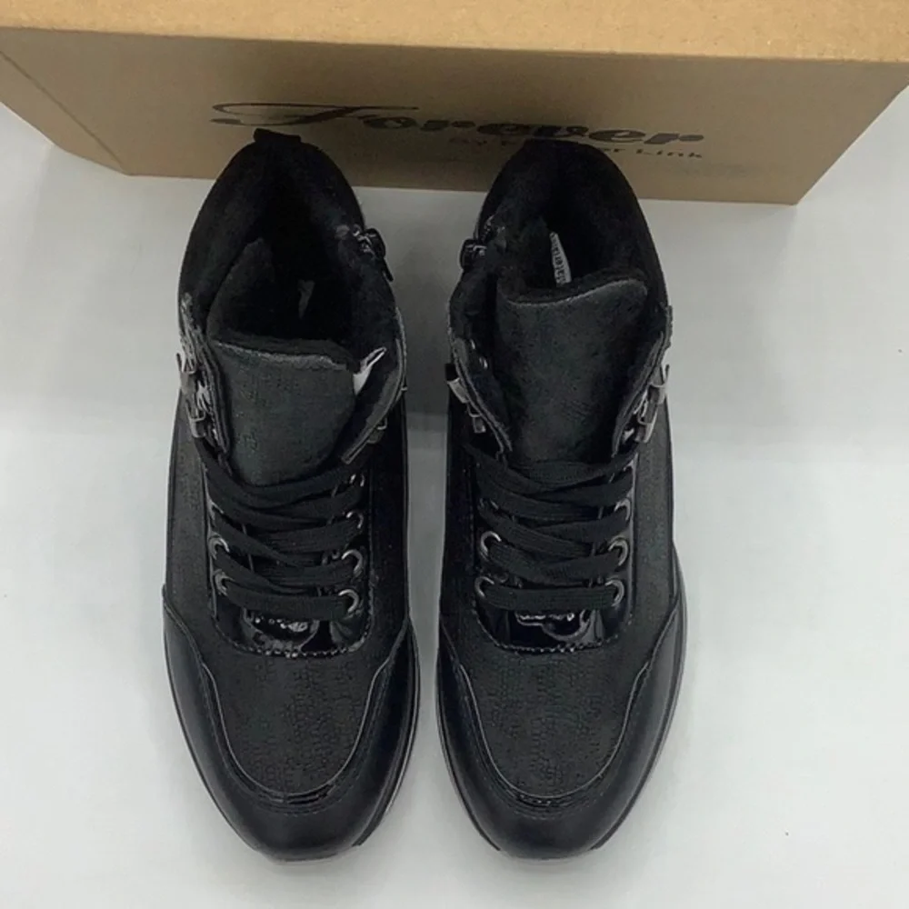 FOREVER LINK Black Neatly High Top Sneakers